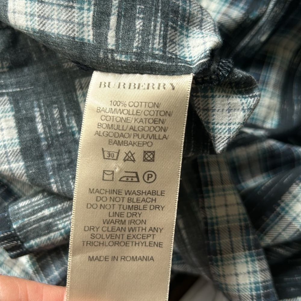 Burberry Brit Plaid Blue White Tunic Size XS - Picture 14 of 16